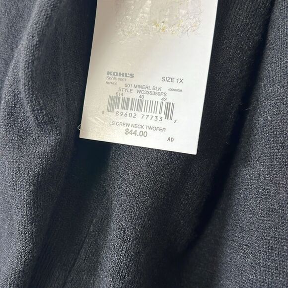 Women's Croft & Barrow® Crew Neck Twofer Sweater - Picture 8 of 10